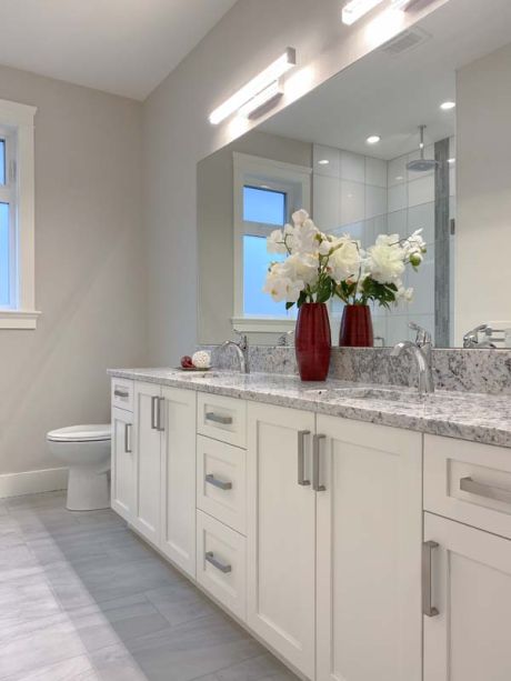 Photo of bright bathroom renovated by Ballard Fine Homes
