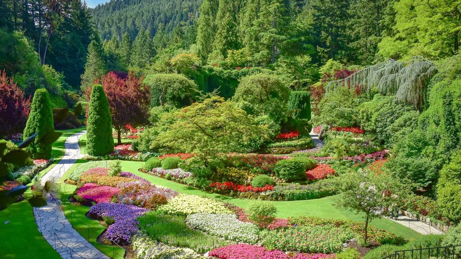 The Butchart Gardens on a sunny day