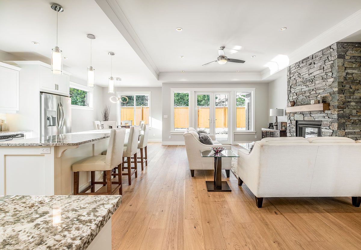 Kitchen with wooden floor