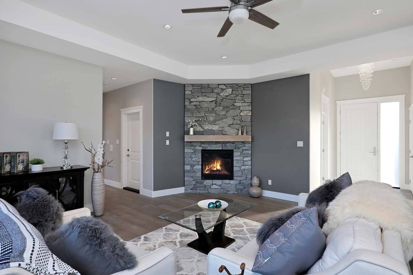 1168 Silversmith Place living room with fireplace
