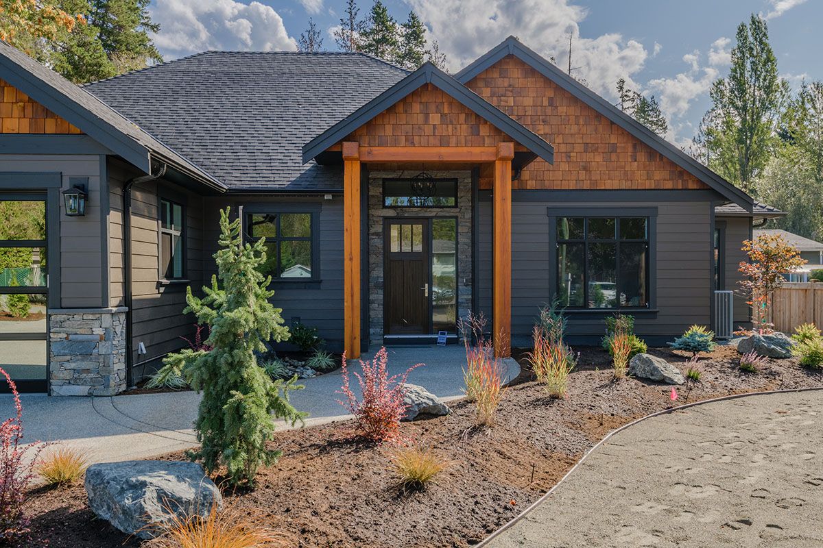 Wooden entryway to house