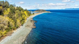Ocean view backyard of 3560 Bonnie Drive, Nanaimo, BC