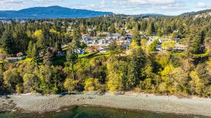 Backyard ocean views of 3560 Bonnie Drive, Nanaimo, BC