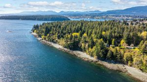 Back yard ocean views of 3560 Bonnie Drive, Nanaimo, BC