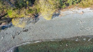 Aerial view of beach behind 3560 Bonnie Drive, Nanaimo, BC