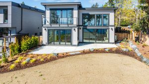 Aerial rear view of 3560 Bonnie Drive, Nanaimo, BC