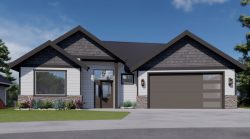 Artists rendition of the front of Lot 4 1168 Silversmith Place in Comox BC