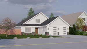 1165 Robertson rendition, angled view front of home