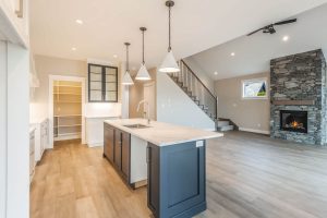 Interior view of opoen-concept kitchen at 1165 Roberton in French Creek