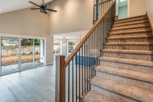 Interior staircase at 1165 Roberton in French Creek