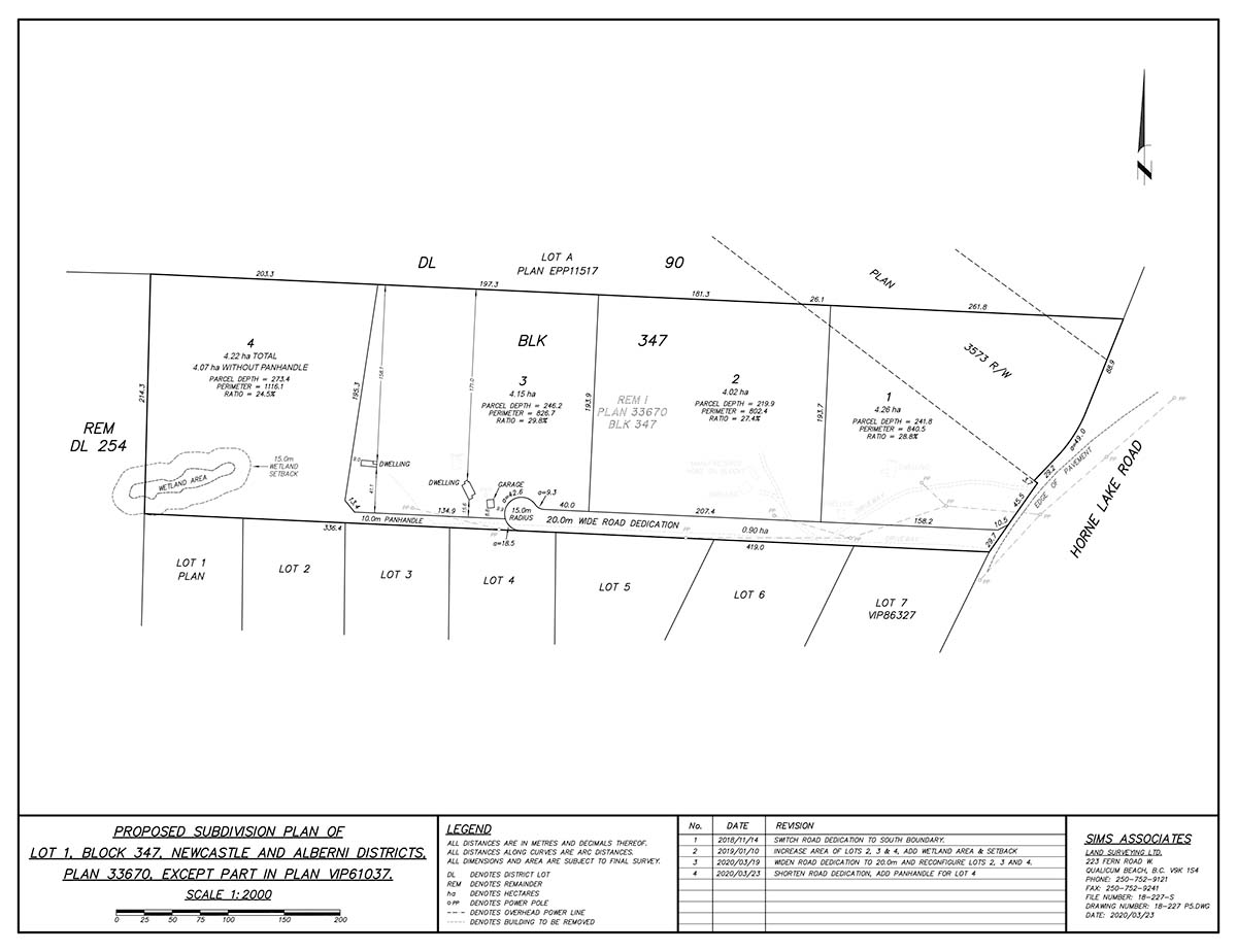 Proposed subdividable plan for lot in North Qualicum