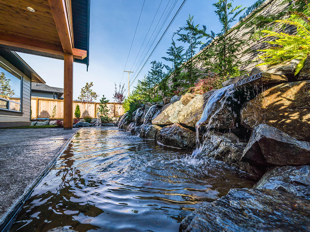 Water features in a backyard.