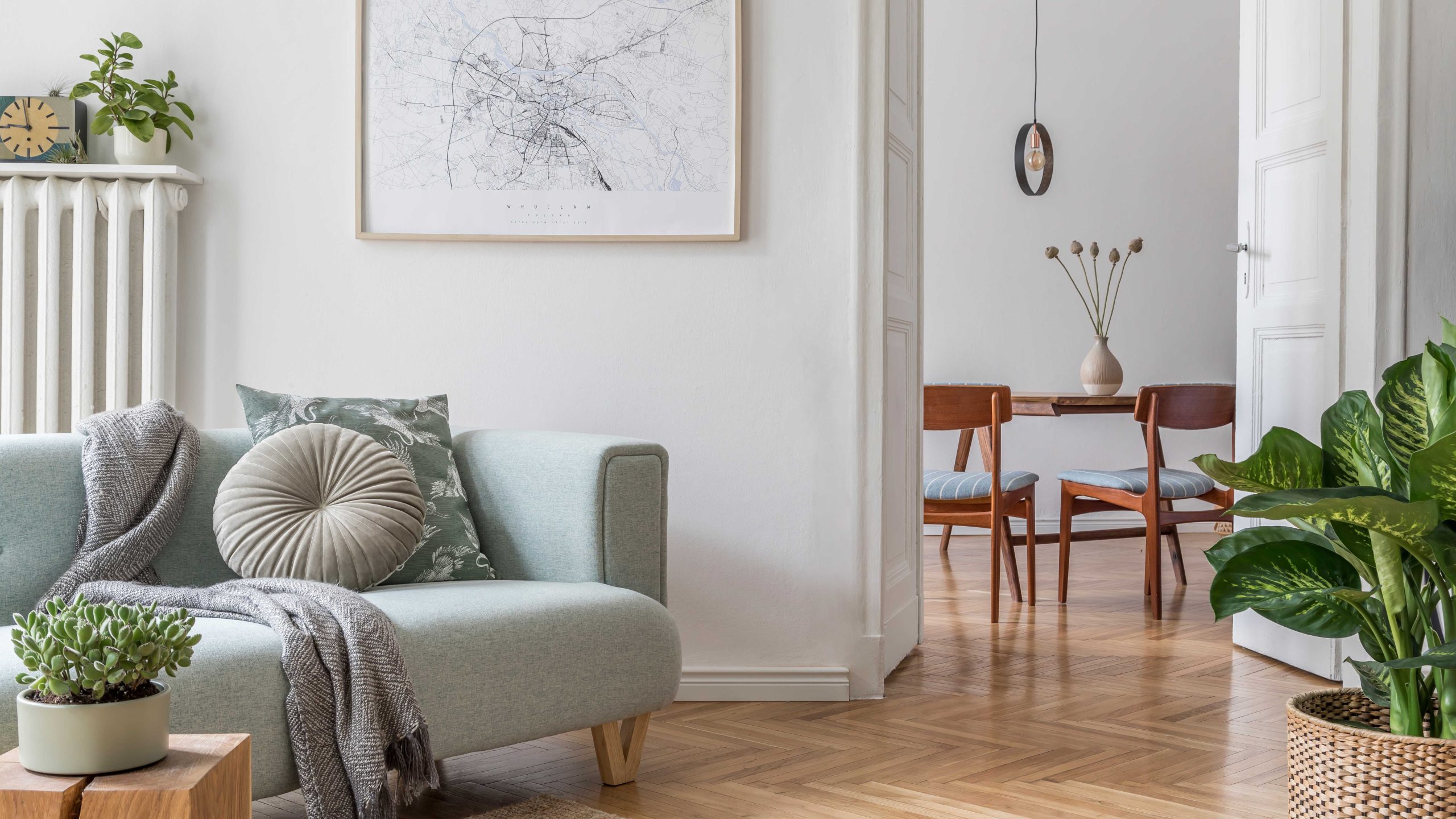 Modern scandinavian living room interior.